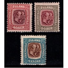 1907 Island - Kongerne Christian IX og Frederik VIII - Lot med ustemplede mærker.
